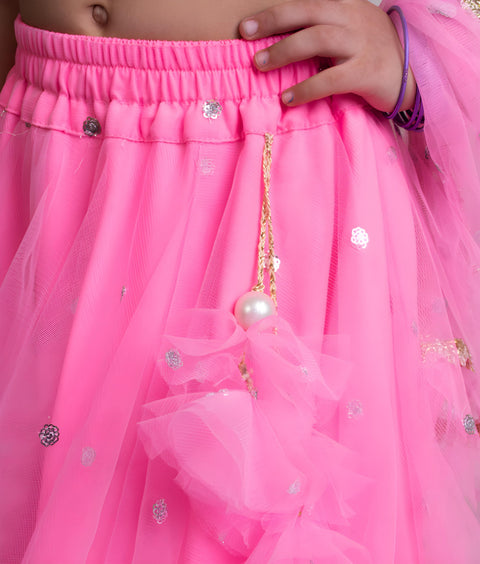 Pre-Order: Lilac Brocade Choli with Lehenga