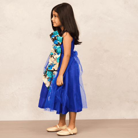 Pre-Order: Bow Detail Royal Blue Net Gown