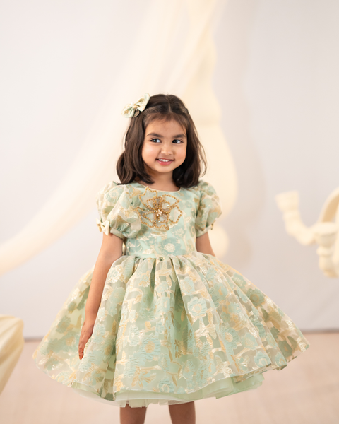 Pre-Order: Regal Jacquard Flared Dress
