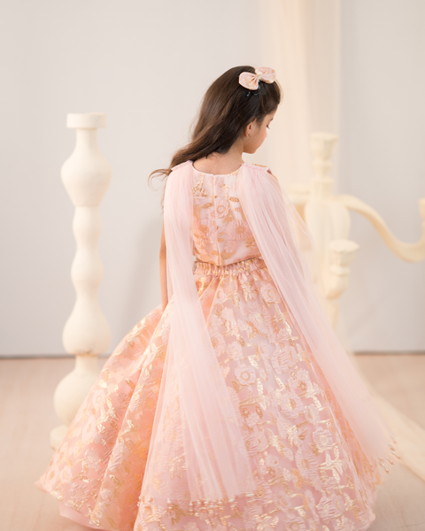 Pre-Order: Pink Jacquard Lehenga set