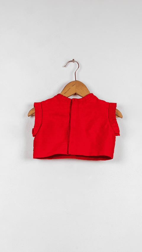 Pre-Order: Red Dori Embroidered Top with Palazzo