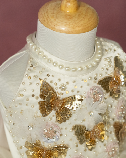 Pre-Order: Layered Golden Butterfly Dress