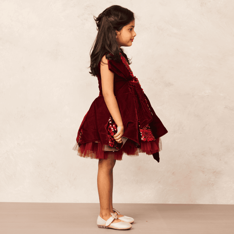 Pre-Order: Handcrafted Velvet Sequence Dress