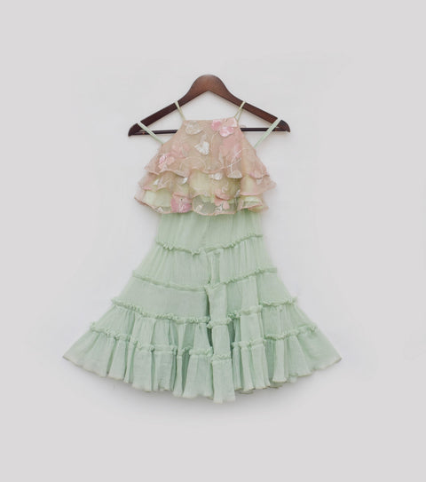 Pre Order: Light Peach Embroidery Top with Sharara