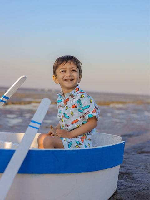 Pre-Order: Checks and Skates Printed Pure Linen  Premium Co-ords