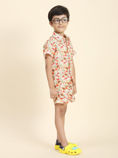 Pre-Order: Mushrooms Printed Pure Linen  Premium Co-ords