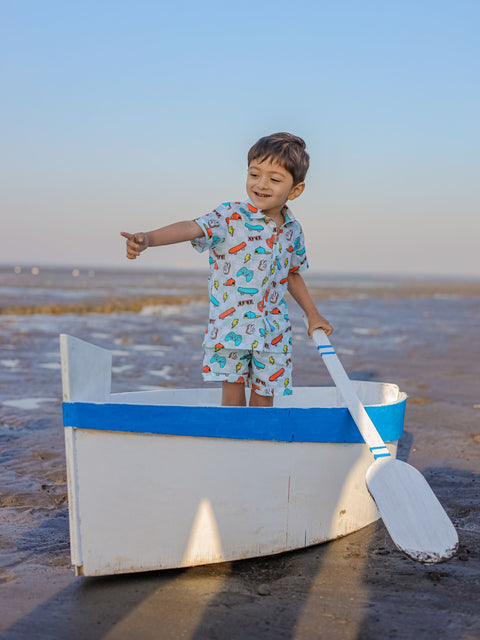 Pre-Order: Checks and Skates Printed Pure Linen  Premium Co-ords