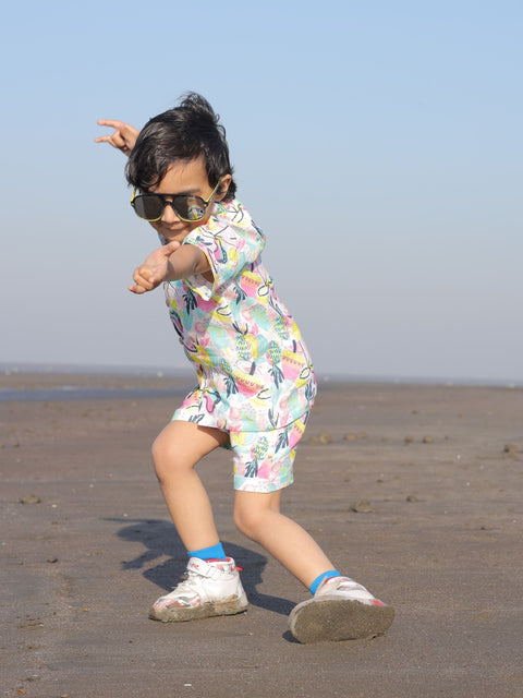 Pre-Order: Fruit and Punch Printed Pure Linen  Premium Co-ords