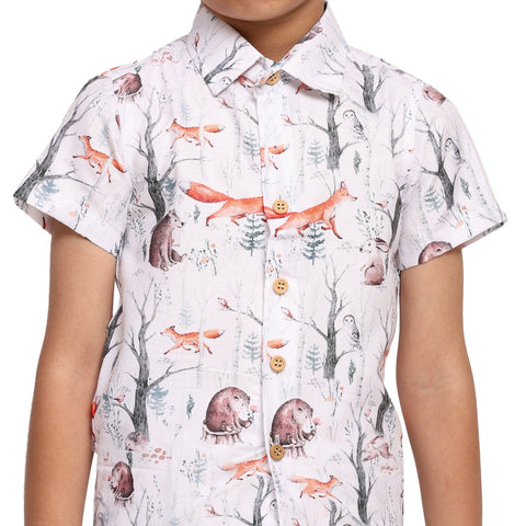 Fox Print Vestiario's Blend Linen Co-ords