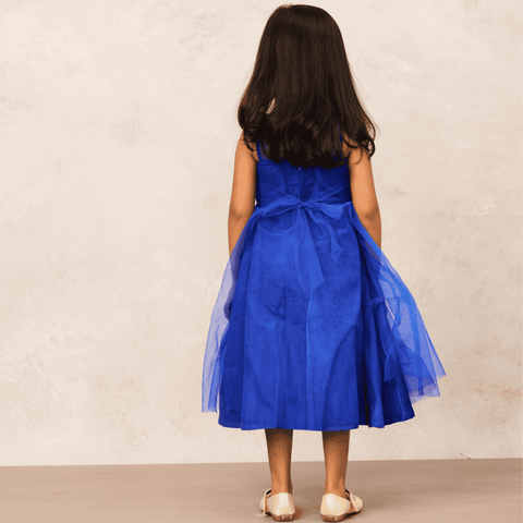 Pre-Order: Bow Detail Royal Blue Net Gown