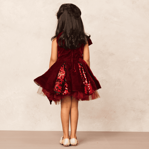 Pre-Order: Handcrafted Velvet Sequence Dress