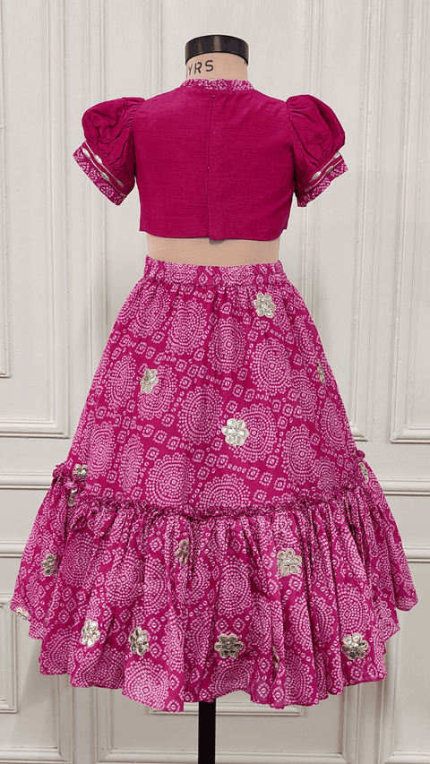 Pre-Order: Pink Bandhej Gota Ghaghra