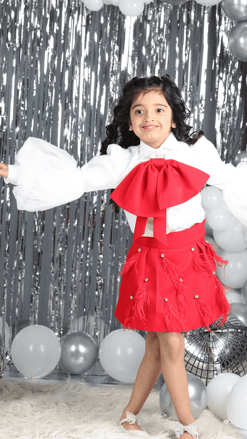 Pre-Order: 3 Piece With Fur Detailing On Skirt