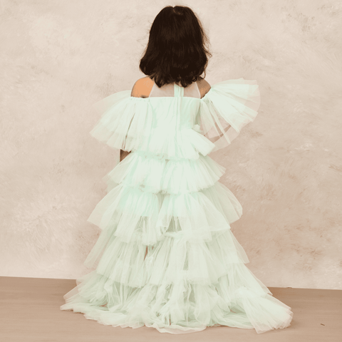 Pre-Order: Sophisticated Aqua Blue High Low Gown