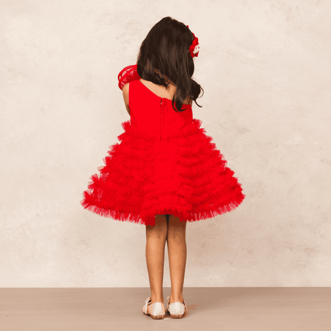 Pre-Order: Sultry Red Ruffle Dress