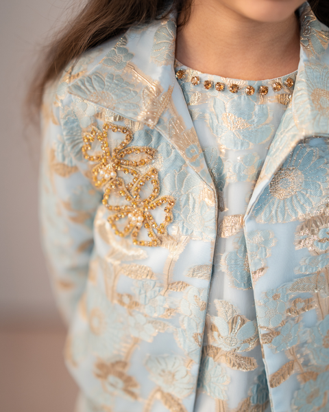 Pre-Order: Jacquard A- line Dress With Jacket
