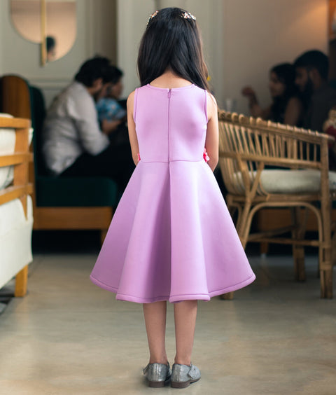 Pre-Order - Lilac Neoprene Dress  for Girls