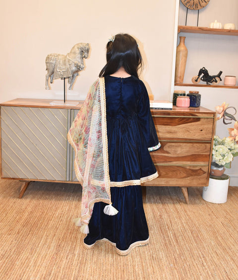 Pre-Order - Blue Kurti with Plazo Pant  for Girls