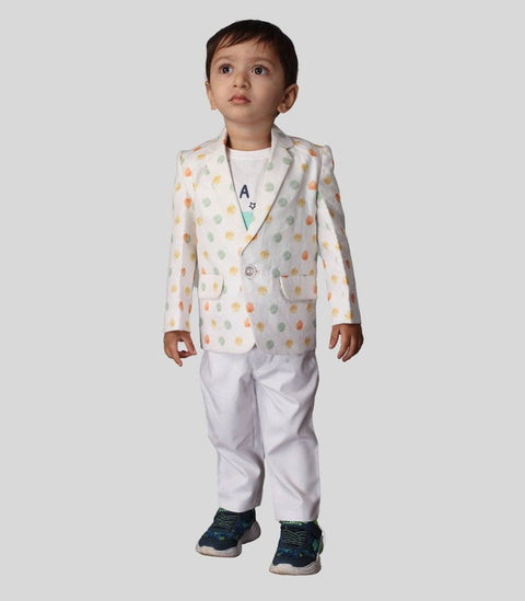 Pre-Order: Fireball Printed Pure Linen Blazer Only