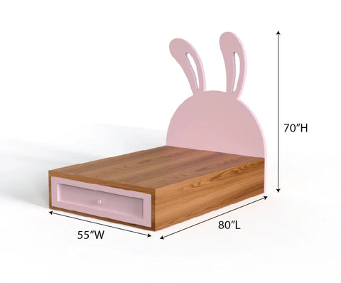 Pre-Order: Bunny Ears Kids Bed with Storage Drawer