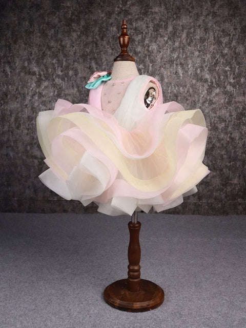 Pre-Order: Rainbow Shaded Stone Embellished Dress With Detachable Trail