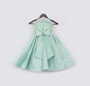 Pre Order: Pista Green Gown with Fur on Yoke