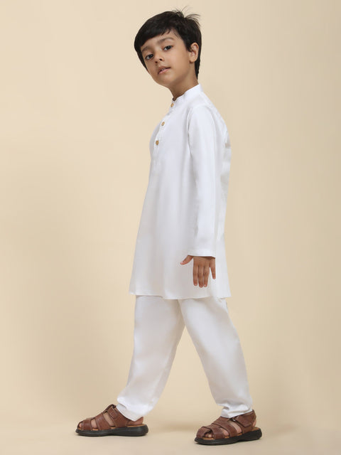 Pre-Order: Solid White Pure Premium Cotton Kurta and Pajama Set