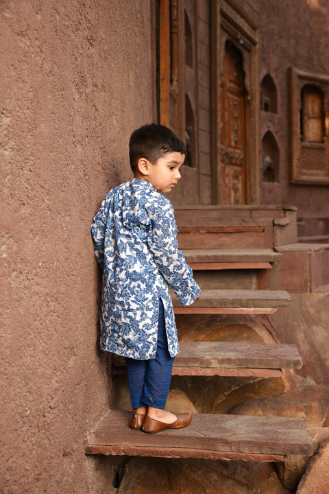 Pre Order: Blue Print Kurta and Blue Pant