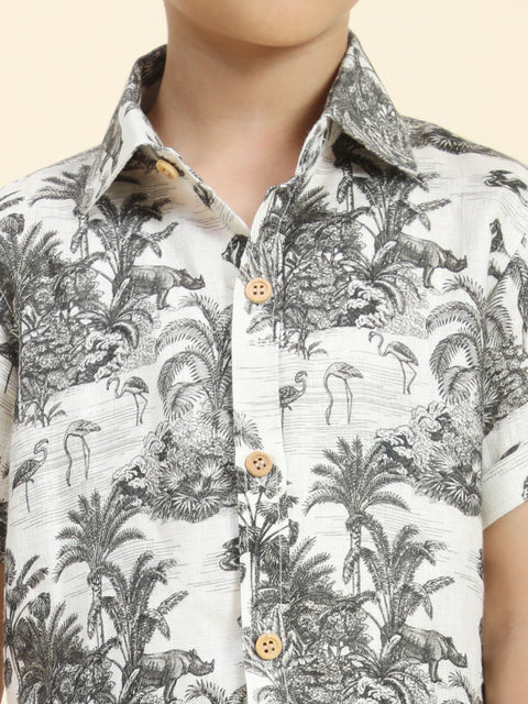 Pre-Order: Wildlife Printed Pure Linen  Premium Co-ords