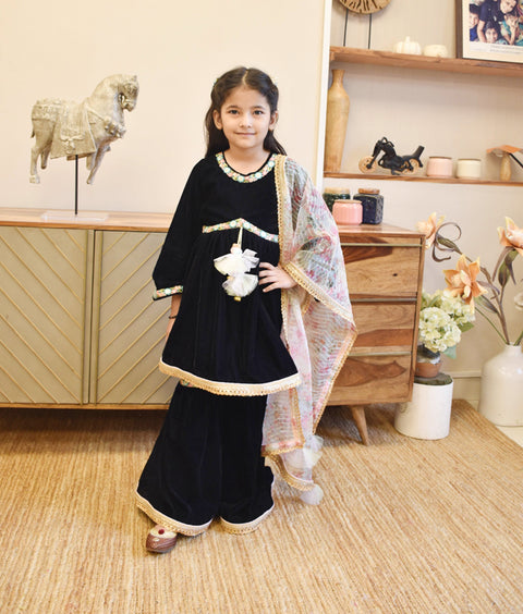 Pre-Order - Blue Kurti with Plazo Pant  for Girls