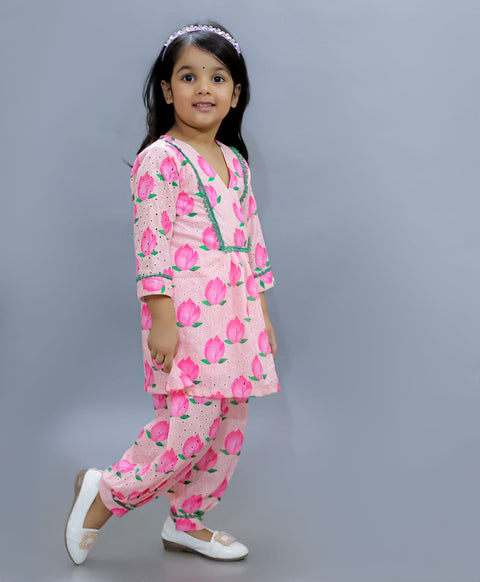 Pre-Order: Lotus Print Kurta and Salwar Set