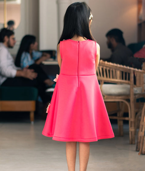 Pre-Order - Pink Neoprene Dress  for Girls