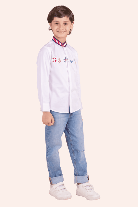 Pre-Order: Sea Theme Embroidered Shirt
