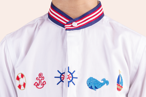Pre-Order: Sea Theme Embroidered Shirt