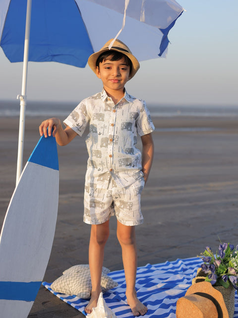 Pre-Order: Enchanted Elephants Printed Pure Linen  Premium Co-ords