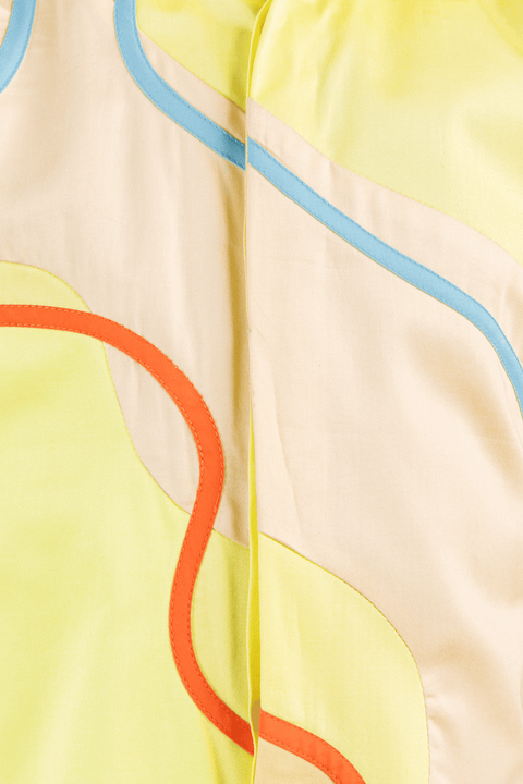 Pre-Order: Fabric Patching Colour Block Shirt