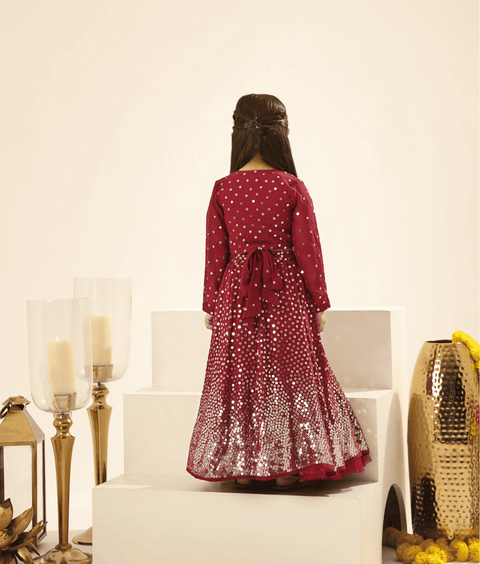 Pre-Order: Marron Embroidered Lehenga Choli Set