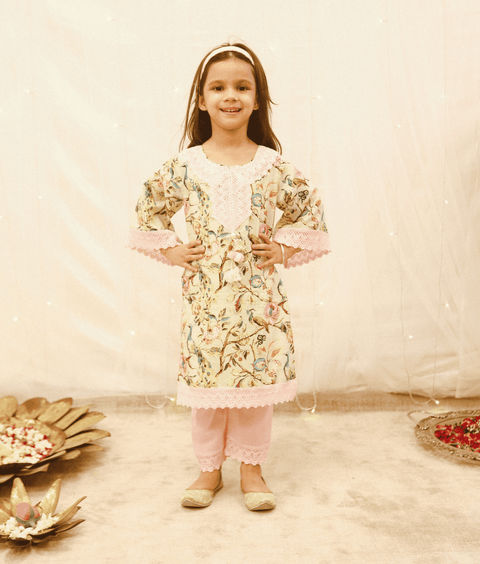 Pre Order: Peacock Printed Suit Set