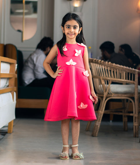 Pre-Order - Pink Neoprene Dress  for Girls