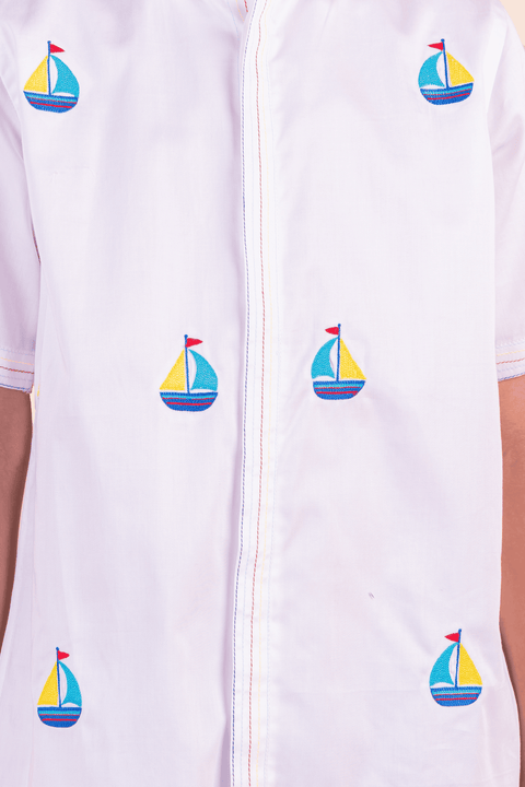 Pre-Order: Shirt with Ship Embroidery