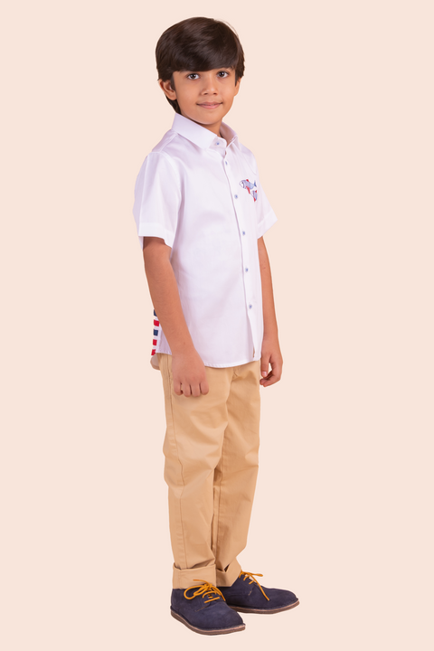 Pre-Order: White Shirt with Fish Embroidery