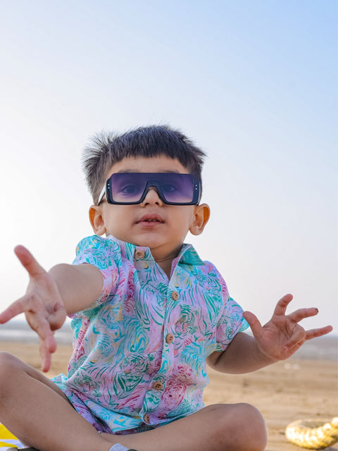 Pre-Order: Enlightened Tigers Printed Pure Linen  Premium Co-ords