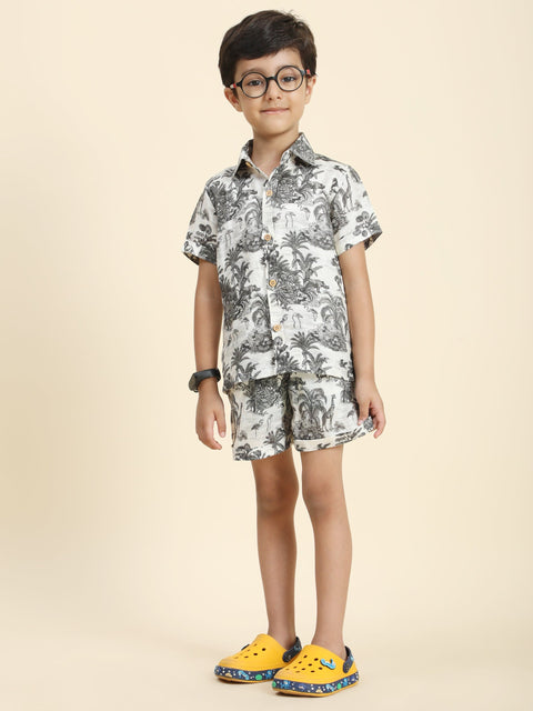 Pre-Order: Wildlife Printed Pure Linen  Premium Co-ords