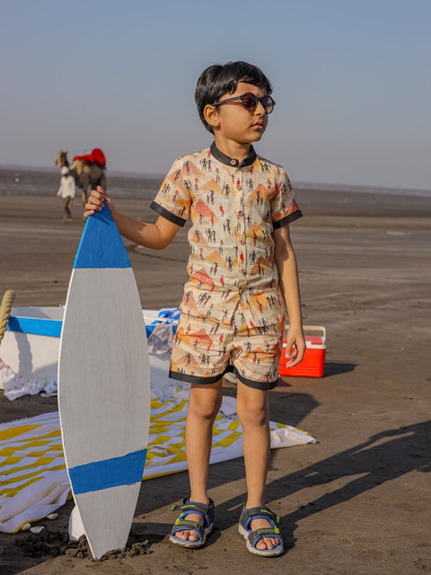 Pre-Order: Pyramids and Tribe Printed Pure Linen  Premium Co-ords