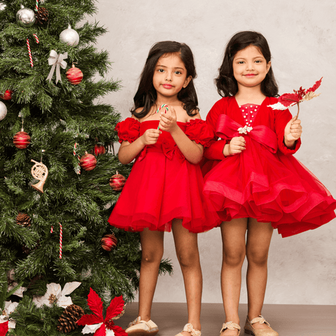 Pre-Order: Sleek red velvet off-shoulder dress