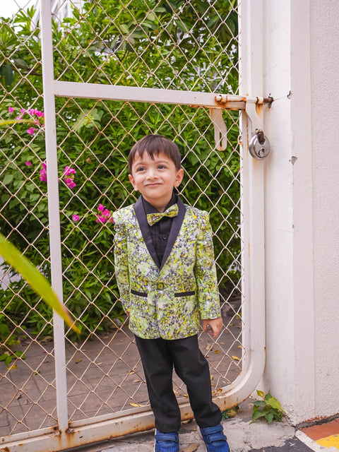 Pre-Order: Amazon Forest Themed Printed Pure Linen Blazer Only