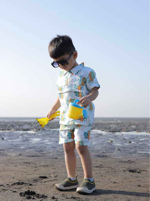 Pre-Order: Leafy Leopard Printed Pure Linen  Premium Co-ords