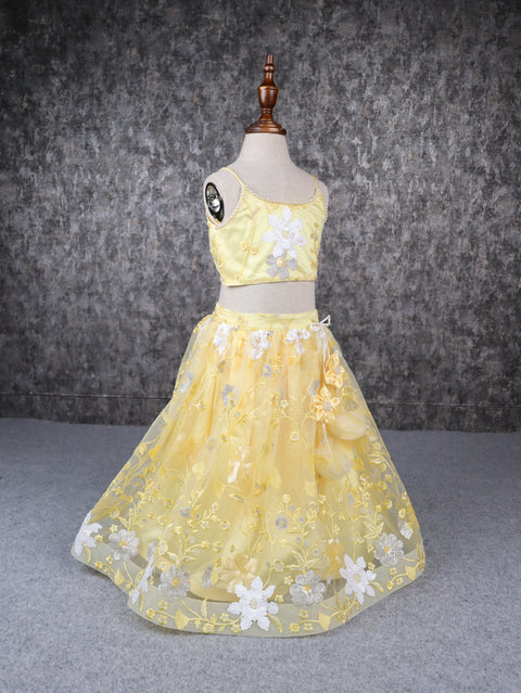 Pre-Order: Yellow white beautiful lehenga