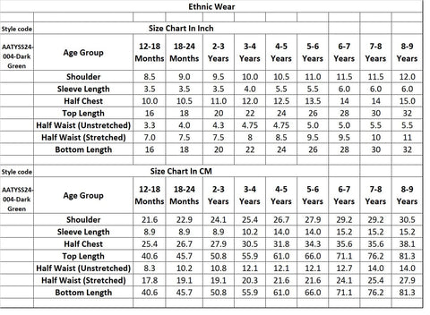 Aatya Kiids Green Angrakha Kurta Gota embellished Kurta with Sharara and Dupatta - Dark Green.