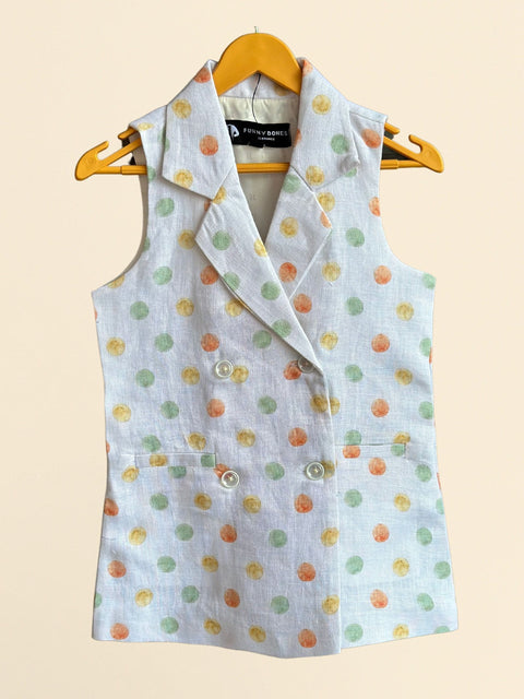 Pre-Order: Fireball Print Pure Linen Blazer Dress